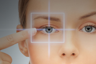 Woman Pointing to Eye